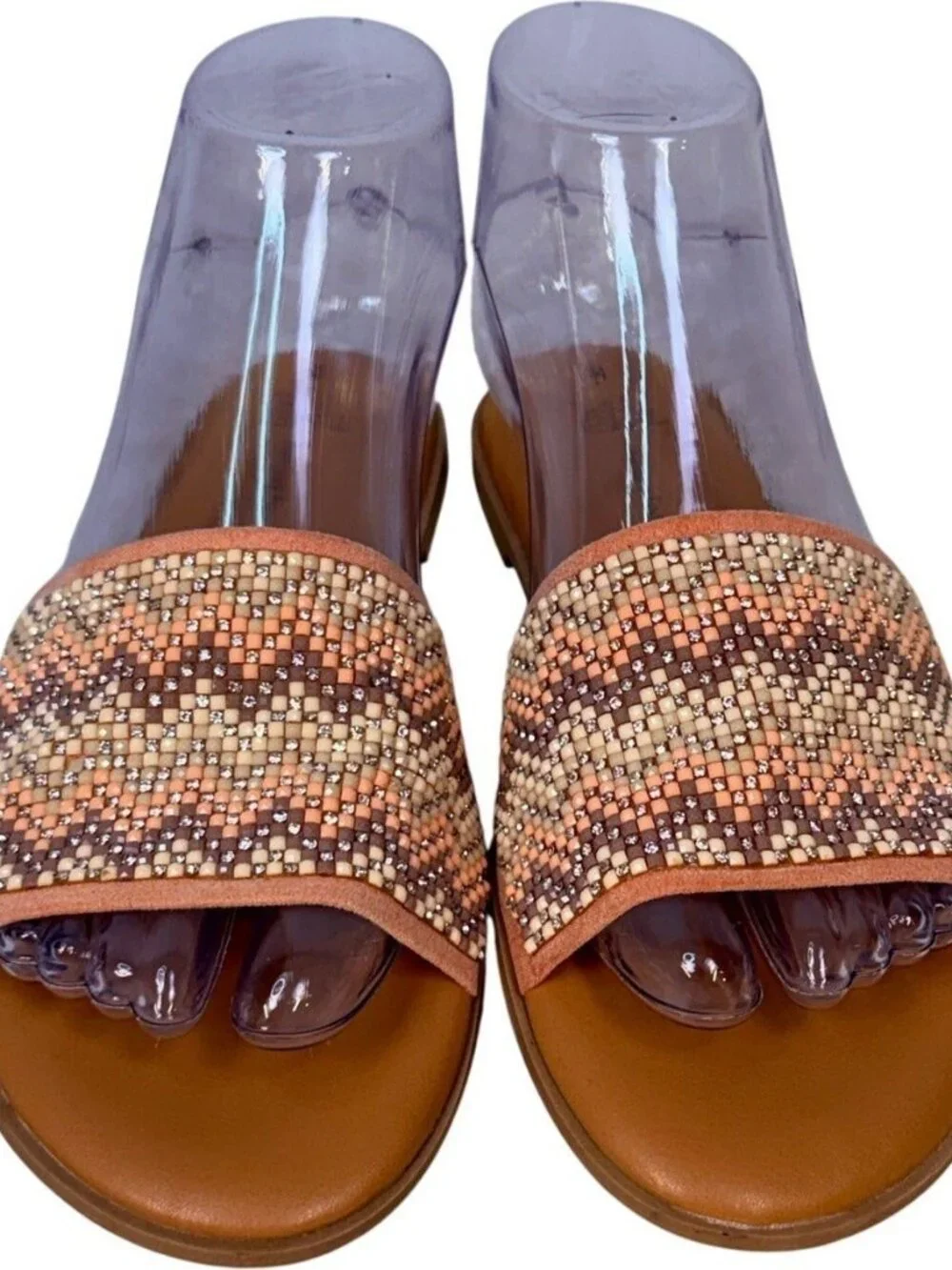 Time & True Women's Beaded Slides Size 6